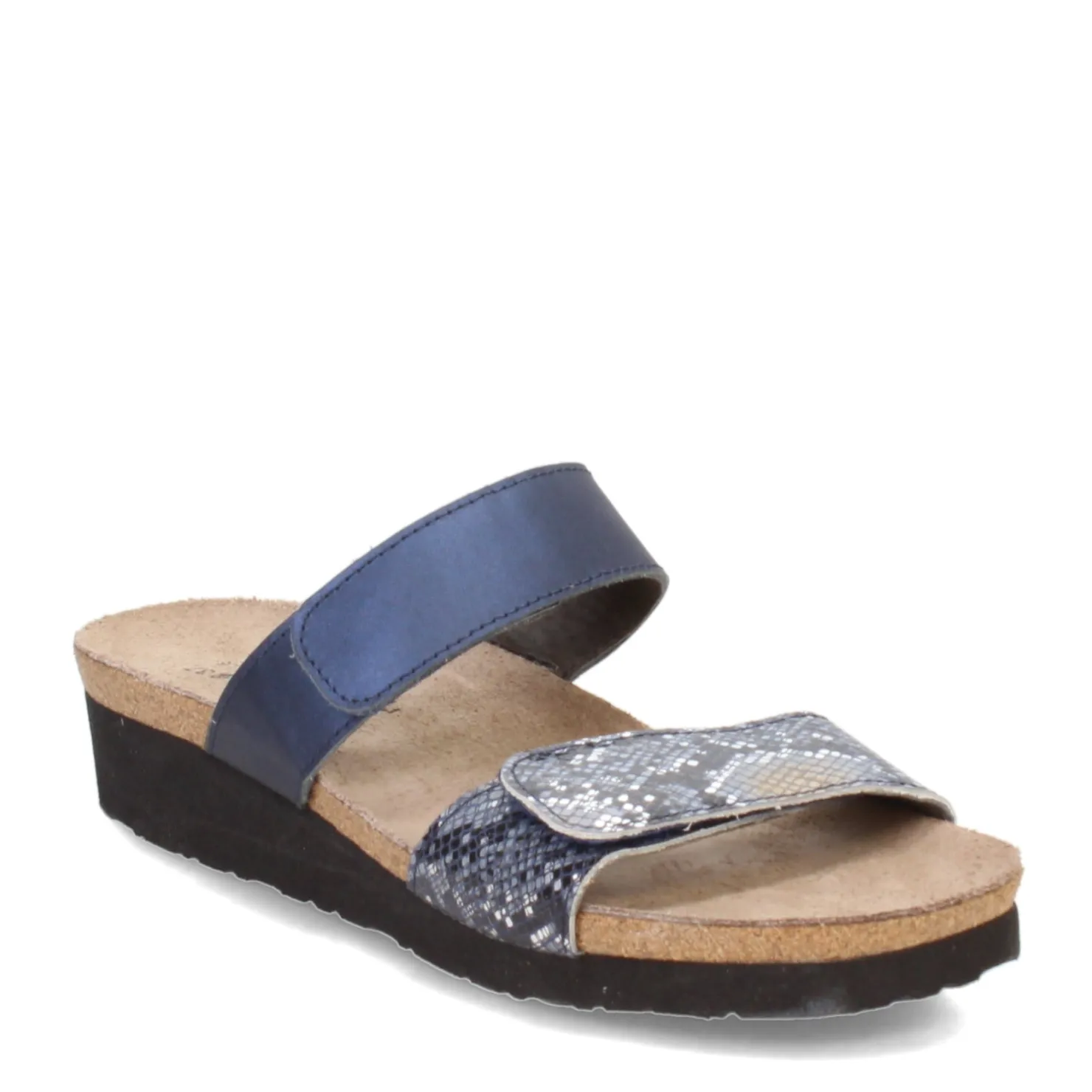 Footbed Sandals*Naot Women's , Althea Sandal Navy Python/Polar Sea