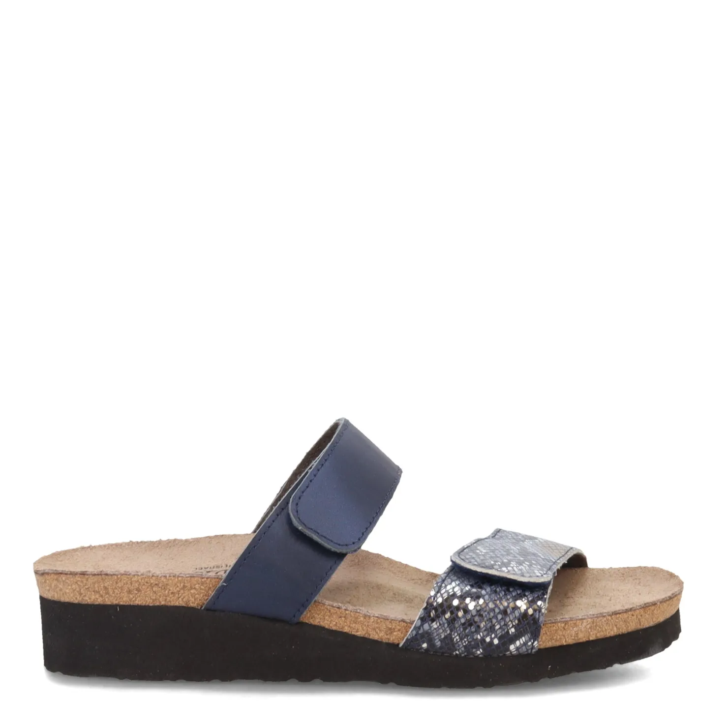 Footbed Sandals*Naot Women's , Althea Sandal Navy Python/Polar Sea