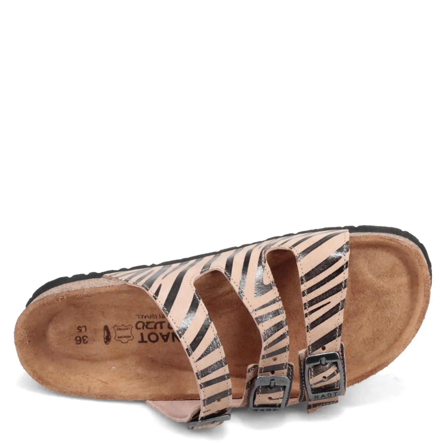 Footbed Sandals*Naot Women's , Austin Sandal Tan Zebra
