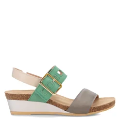 Footbed Sandals*Naot Women's , Dynasty Sandal Gray Green Multi