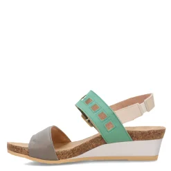 Footbed Sandals*Naot Women's , Dynasty Sandal Gray Green Multi