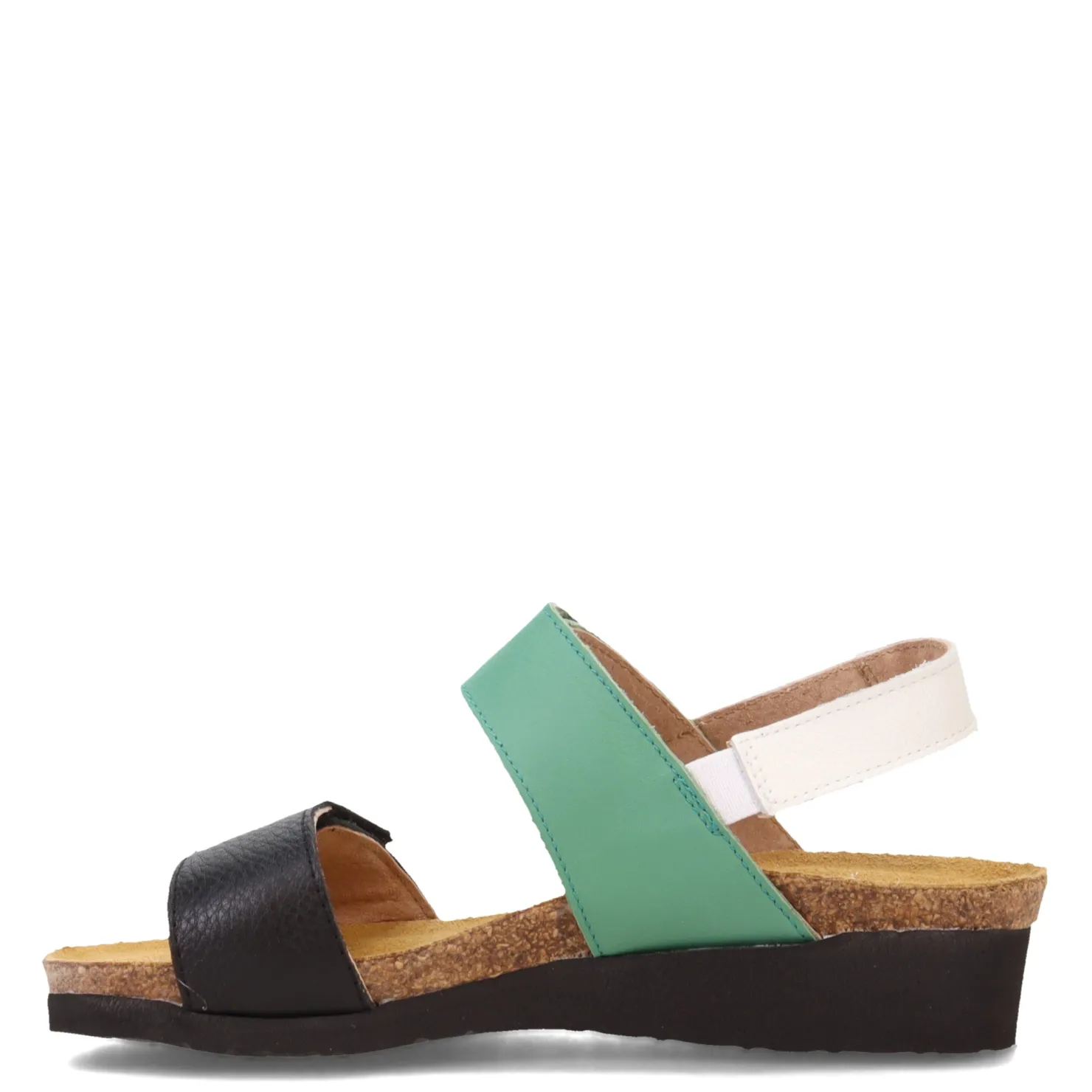 Footbed Sandals*Naot Women's , Eliana Sandal Black/Jade/White