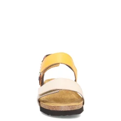 Footbed Sandals*Naot Women's , Eliana Sandal Ivory/Marigold/Brown