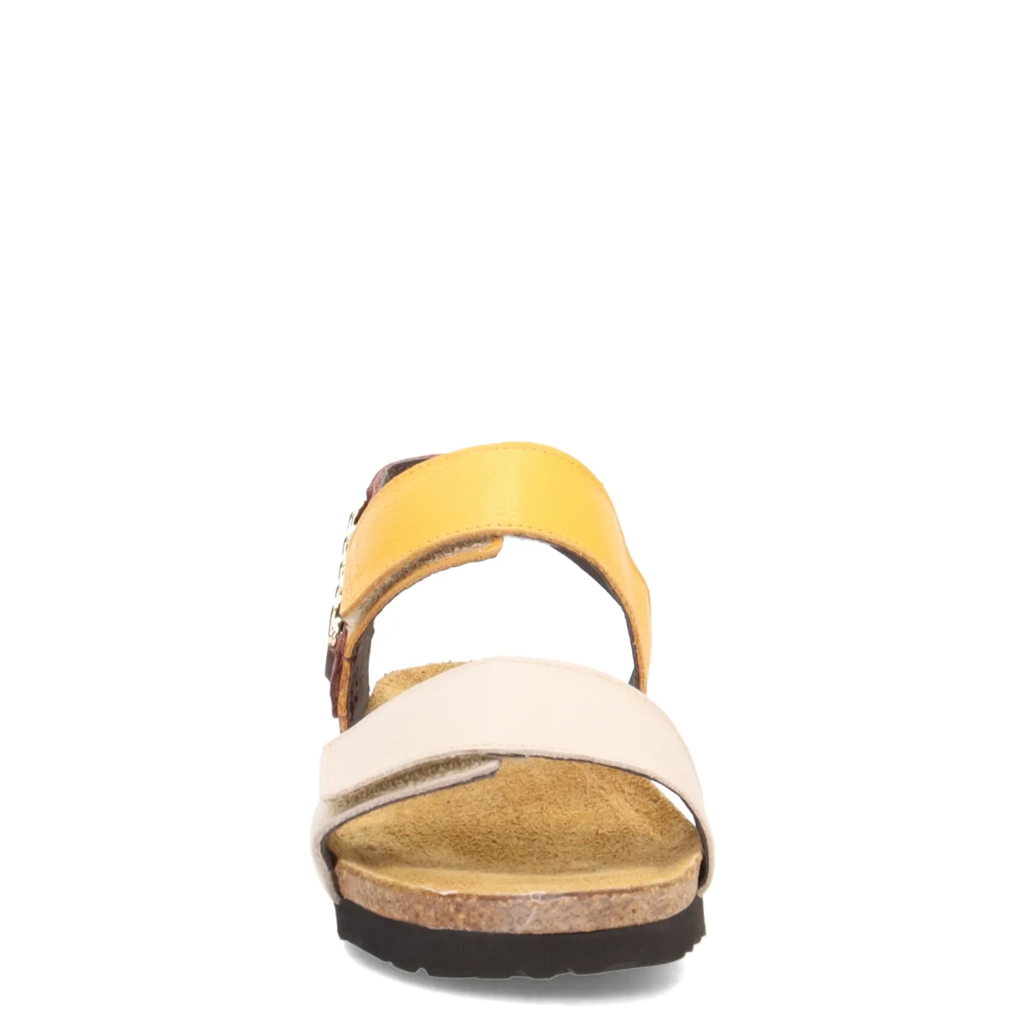 Footbed Sandals*Naot Women's , Eliana Sandal Ivory/Marigold/Brown