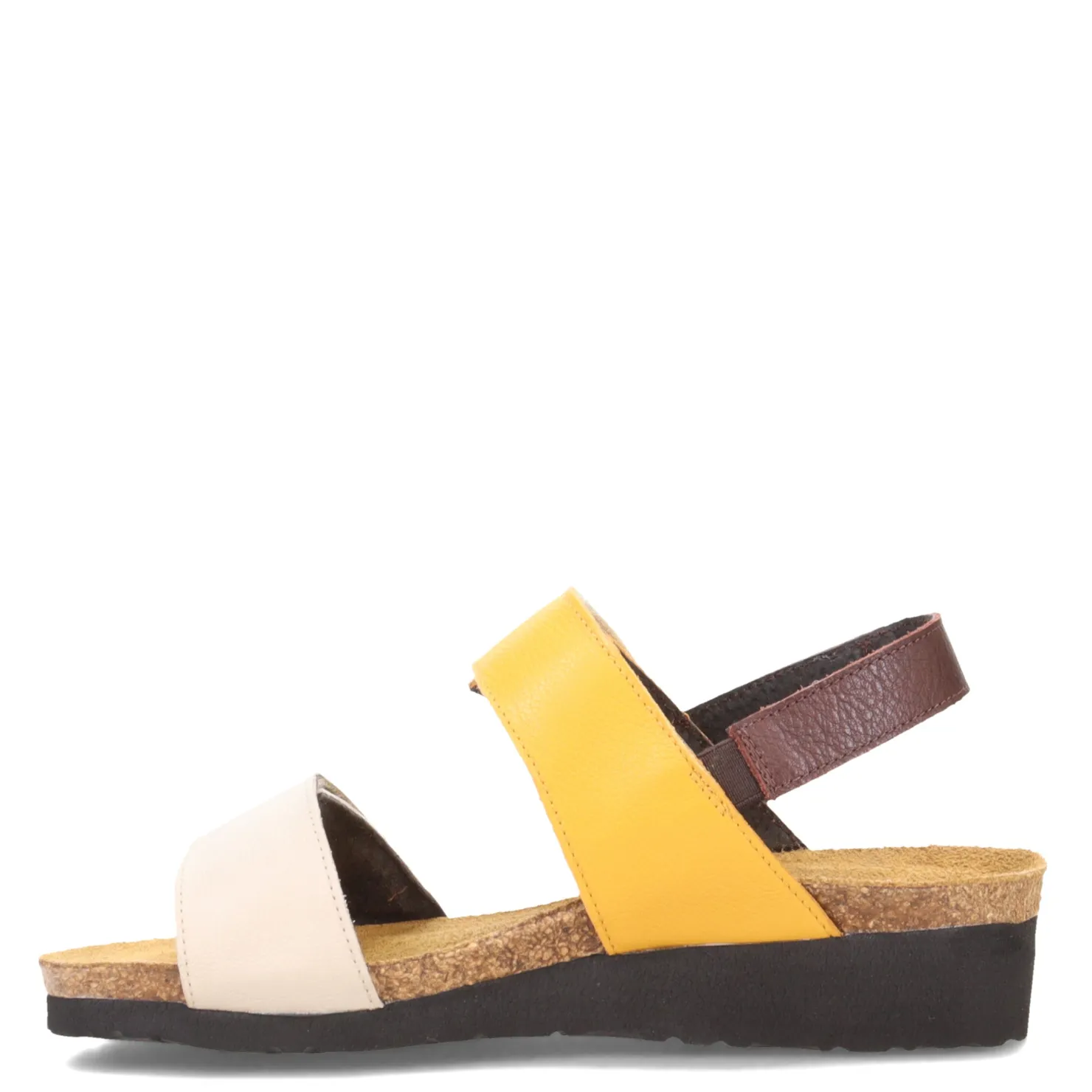 Footbed Sandals*Naot Women's , Eliana Sandal Ivory/Marigold/Brown