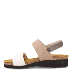 Footbed Sandals*Naot Women's , Eliana Sandal White/Khaki/Foggy Gray