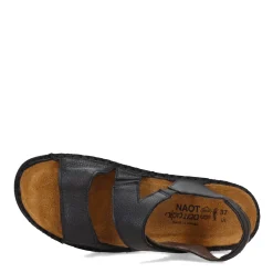 Footbed Sandals*Naot Women's , Enid Sandal Jet Black