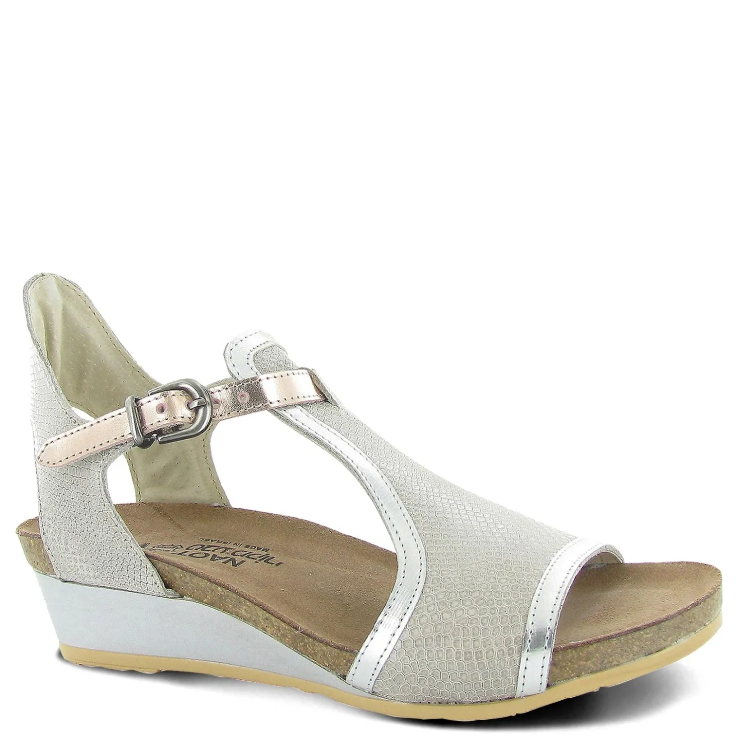 Footbed Sandals*Naot Women's , Fiona Sandal Beige Reptile