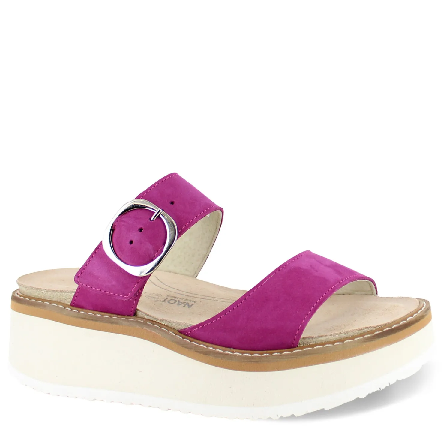 Footbed Sandals*Naot Women's , Halvah Sandal Pink Plum Nubuck