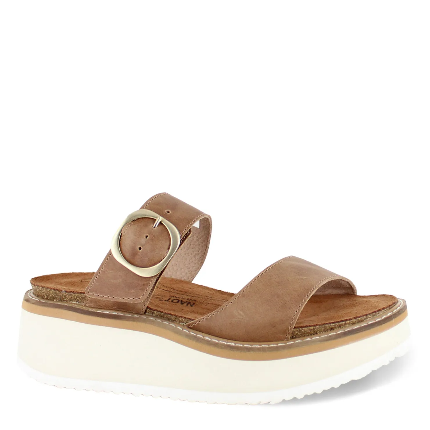 Footbed Sandals*Naot Women's , Halvah Sandal Latte Brown