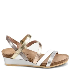 Footbed Sandals*Naot Women's , Hero Sandal Silver / Gold Mix