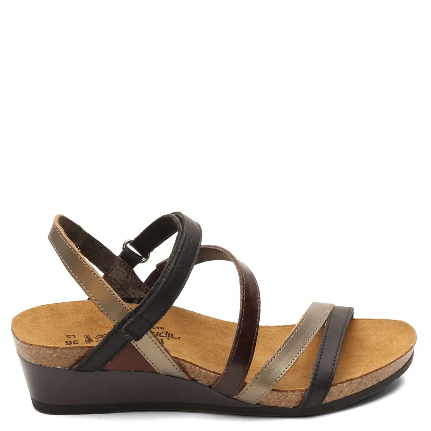 Footbed Sandals*Naot Women's , Hero Sandal Black / Pewter