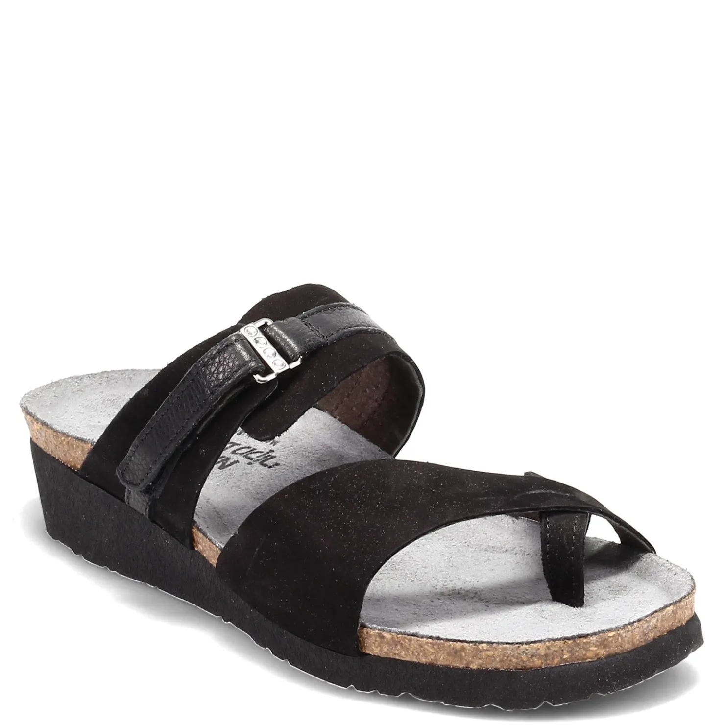 Wedges*Naot Women's , Jessica Sandal Black Nubuck