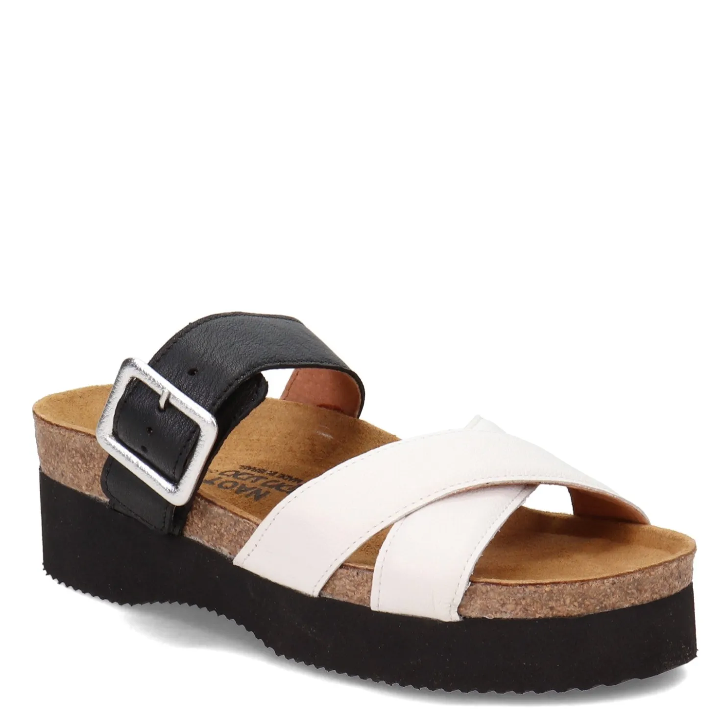 Footbed Sandals*Naot Women's , Juliette Sandal Black / White