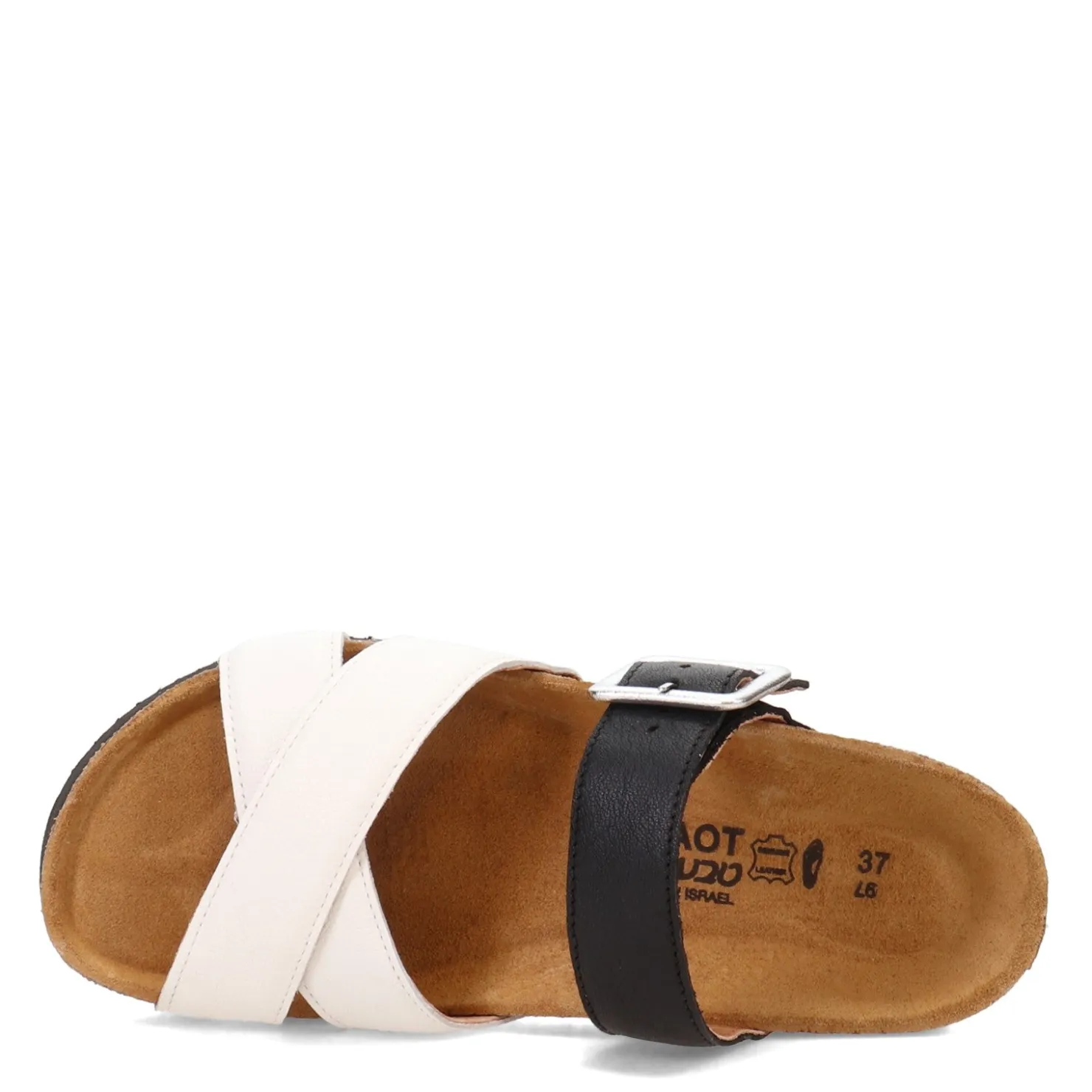 Footbed Sandals*Naot Women's , Juliette Sandal Black / White