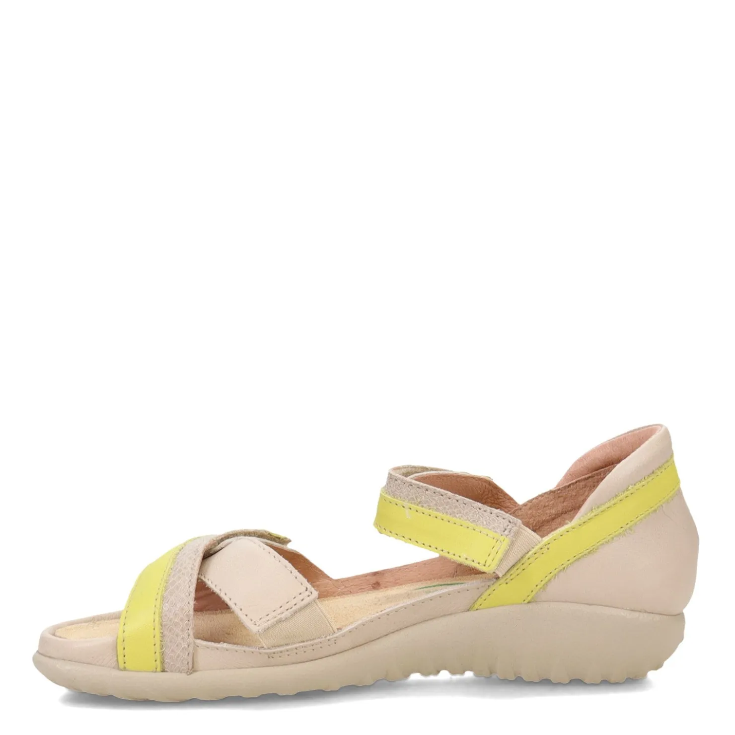 Footbed Sandals*Naot Women's , Karawa Sandal Soft Ivory/Lime/Beige