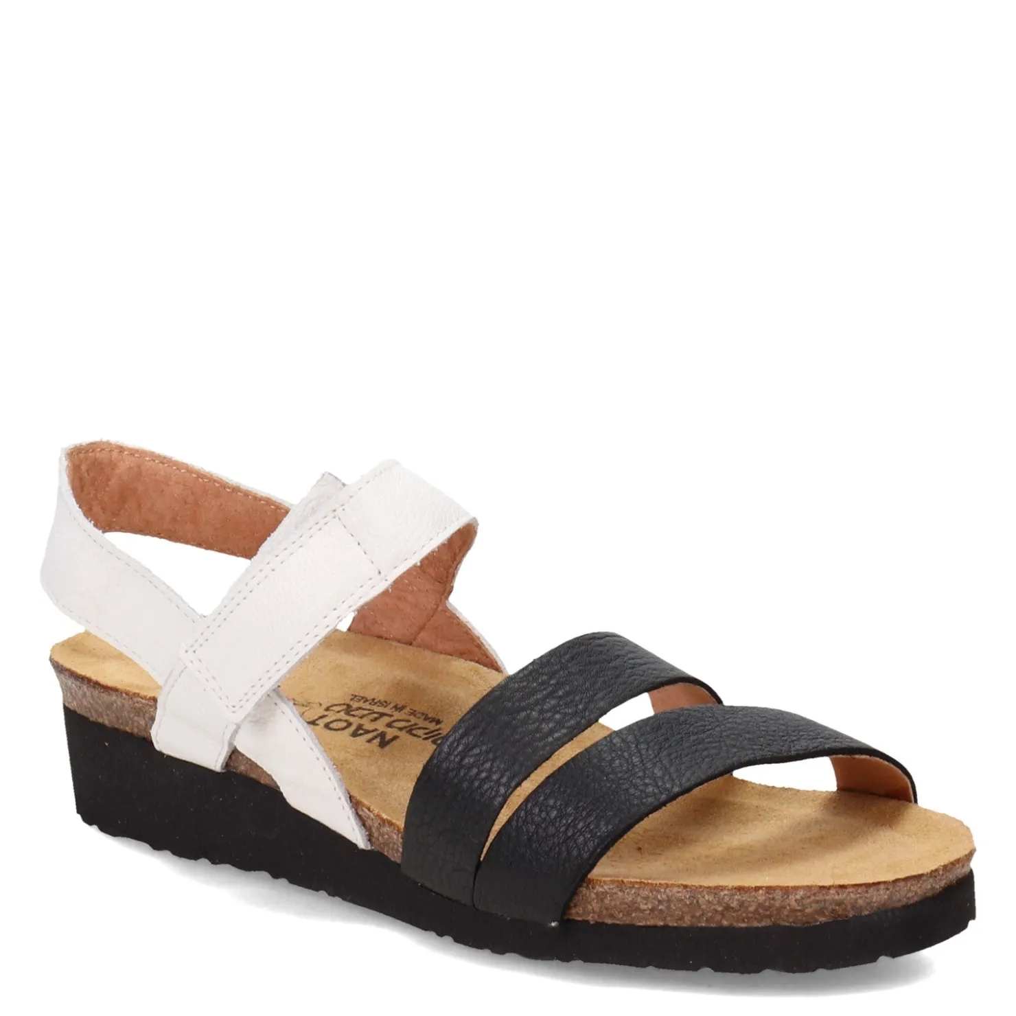 Wedges*Naot Women's , Kayla Sandal White Black