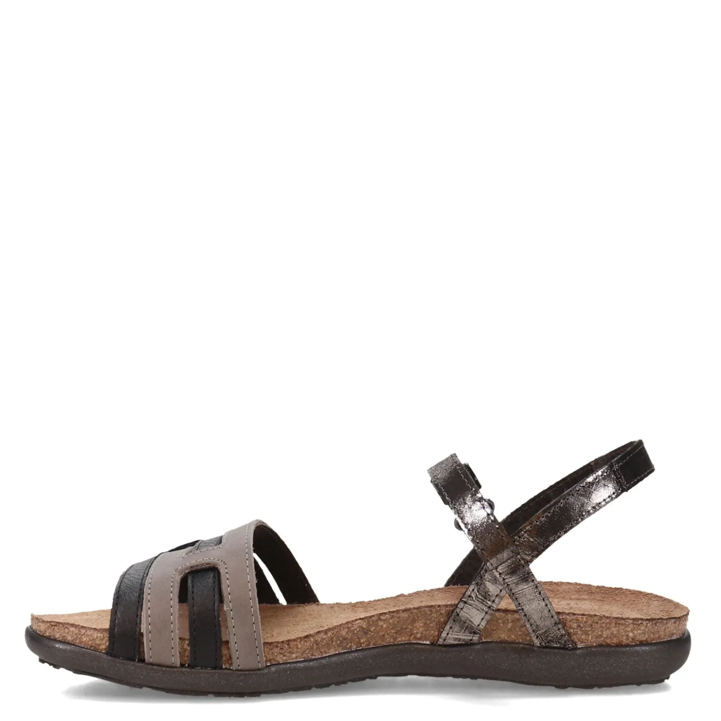 Footbed Sandals*Naot Women's , Lucy Sandal Black Gray