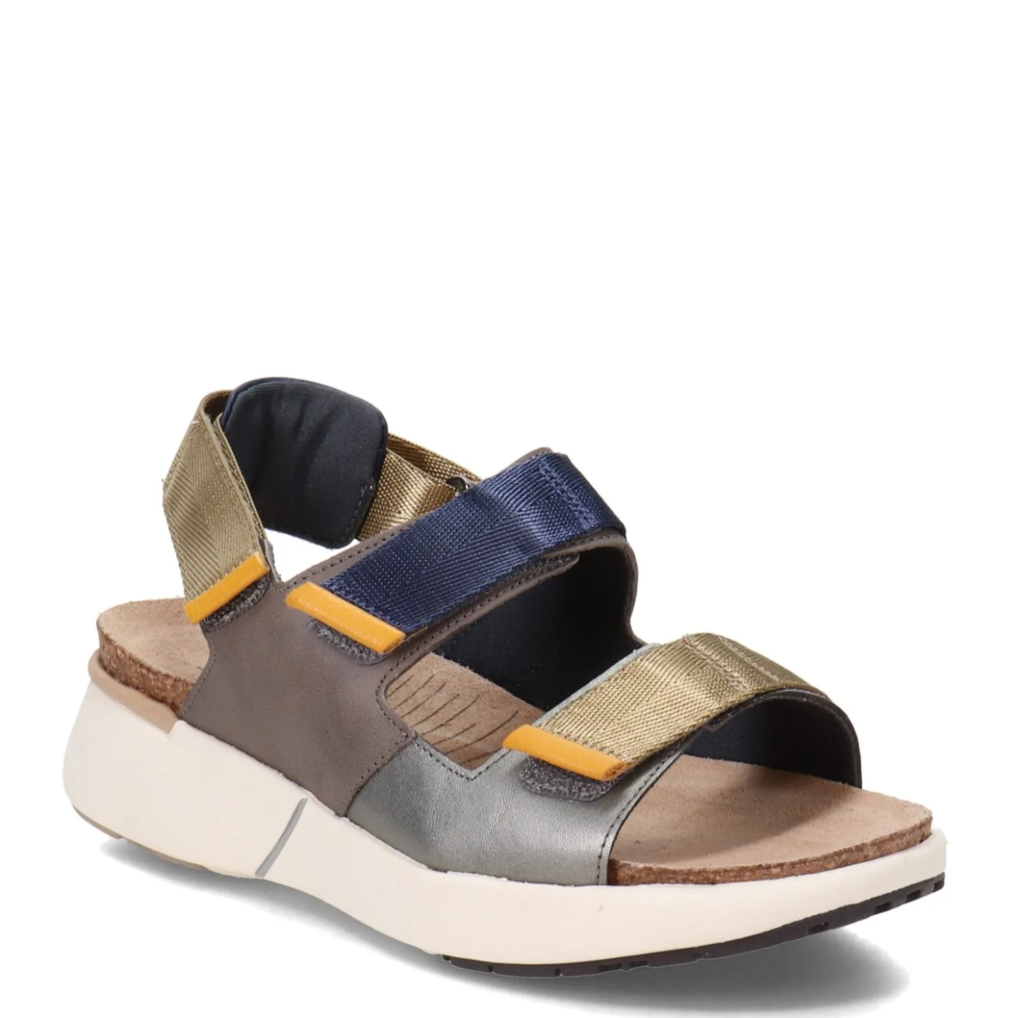 Footbed Sandals*Naot Women's , Odyssey Sandal Grey/Navy/Gold