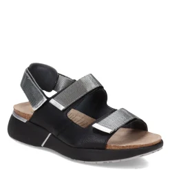 Footbed Sandals*Naot Women's , Odyssey Sandal Black/Grey/Silver