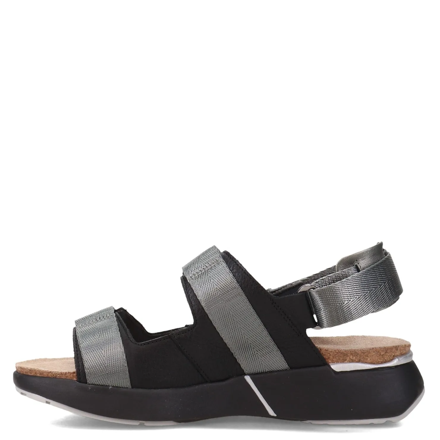 Footbed Sandals*Naot Women's , Odyssey Sandal Black/Grey/Silver