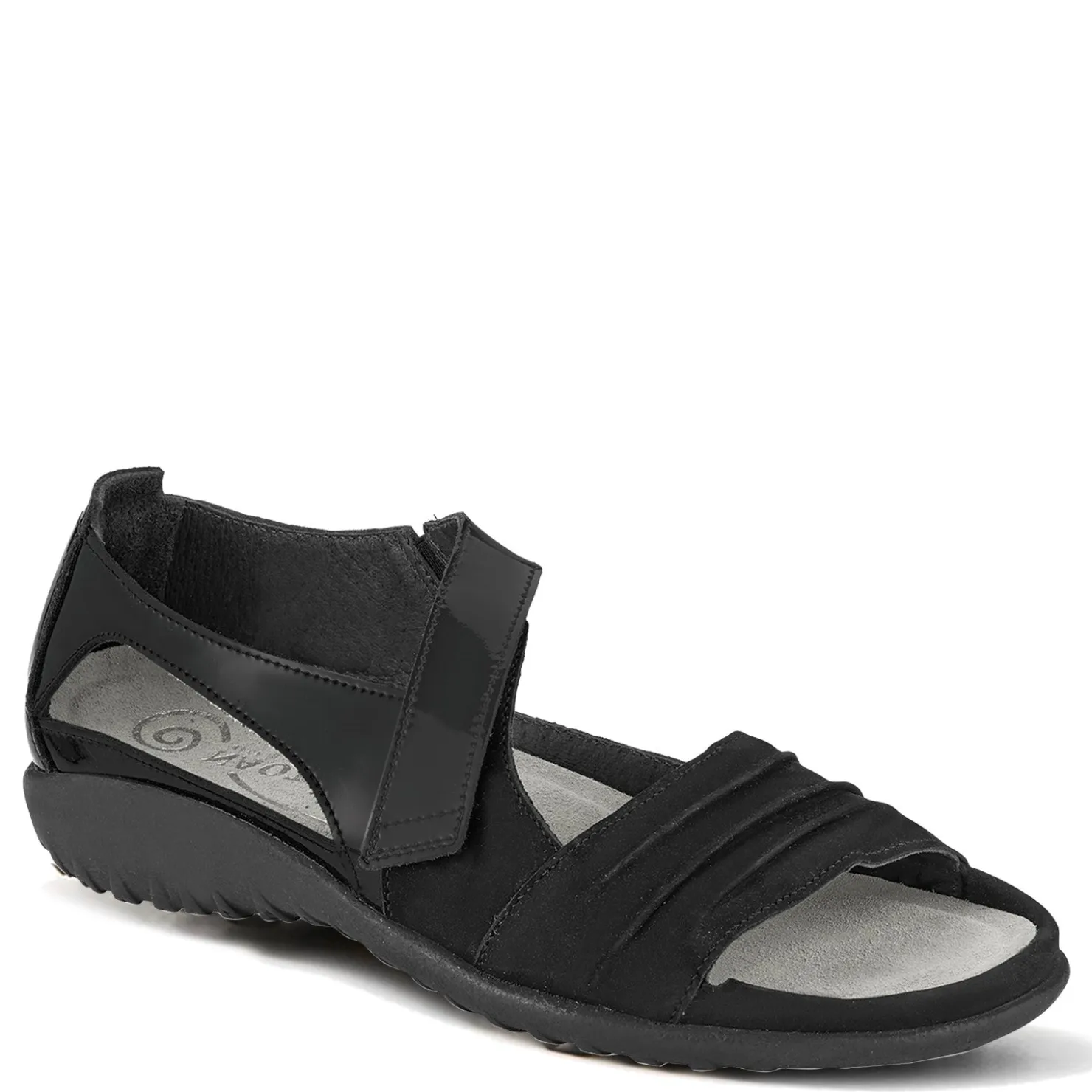 Footbed Sandals*Naot Women's , Papaki Sandal Black Velvet