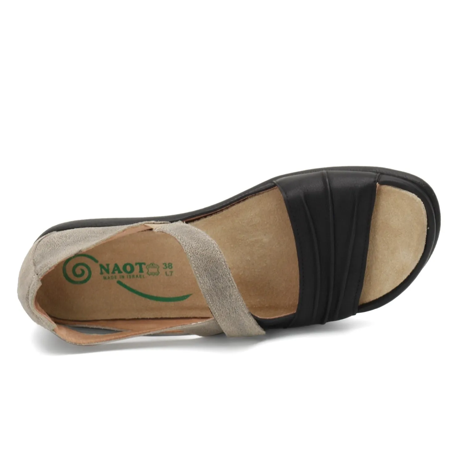 Footbed Sandals*Naot Women's , Papaki Sandal Speckled Beige/Black