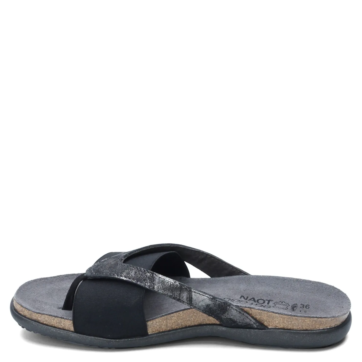 Footbed Sandals*Naot Women's , Penelope Sandal Black Metallic