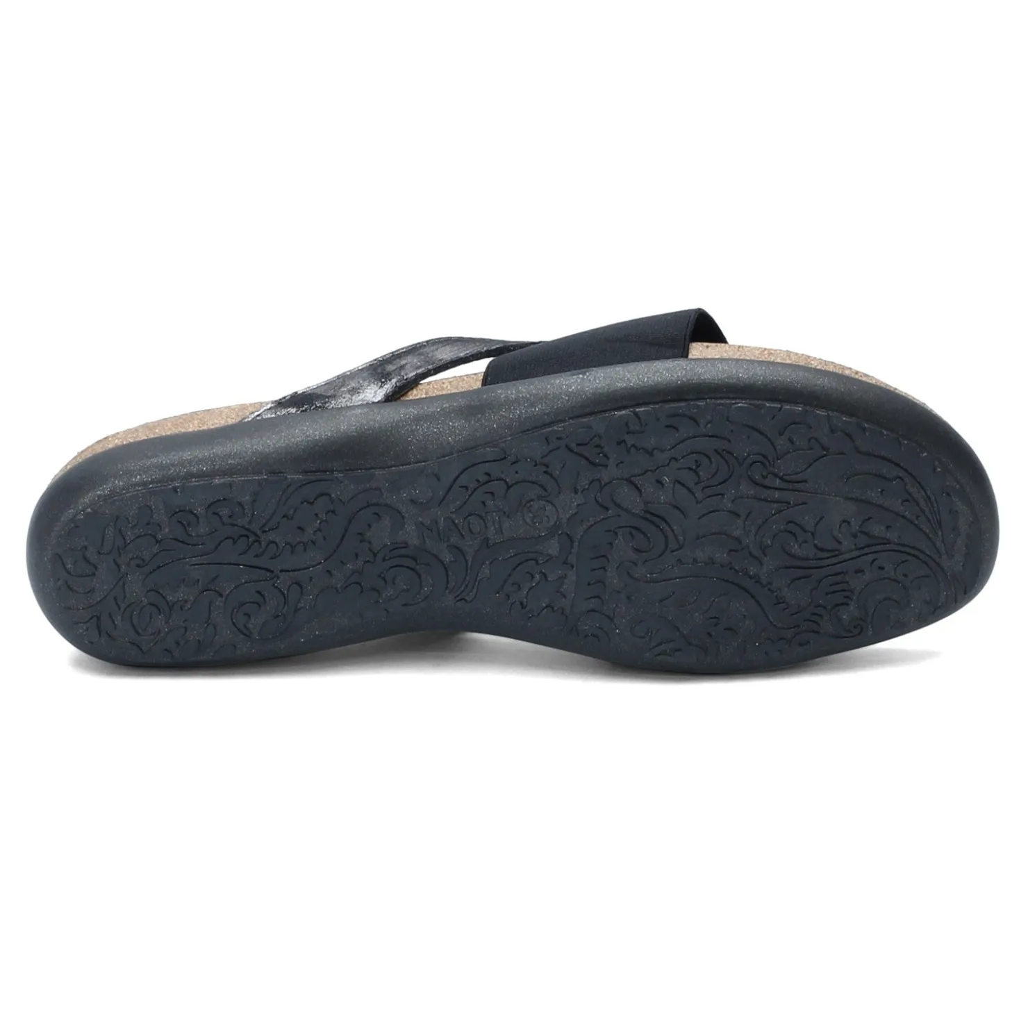 Footbed Sandals*Naot Women's , Penelope Sandal Black Metallic