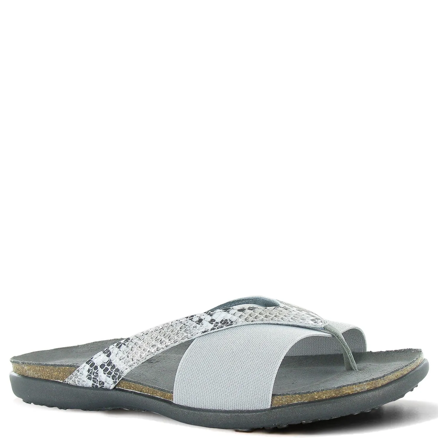Footbed Sandals*Naot Women's , Penelope Sandal Grey Snake Print