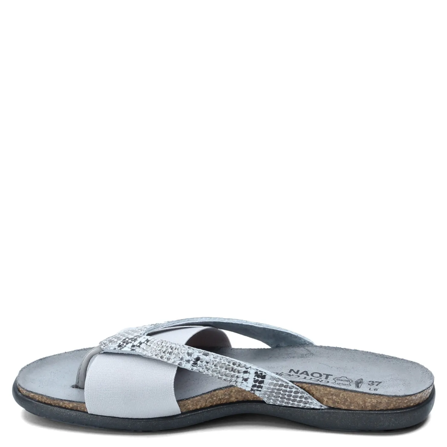 Footbed Sandals*Naot Women's , Penelope Sandal Grey Snake Print