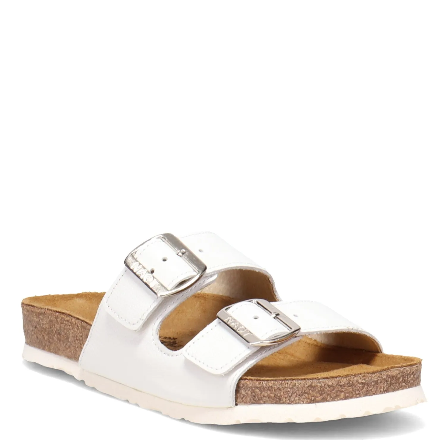 Footbed Sandals*Naot Women's , Santa Barbara Slide Sandal White Leather