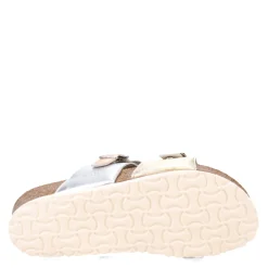 Footbed Sandals*Naot Women's , Santa Cruz Sandal Silver Metallic Multi