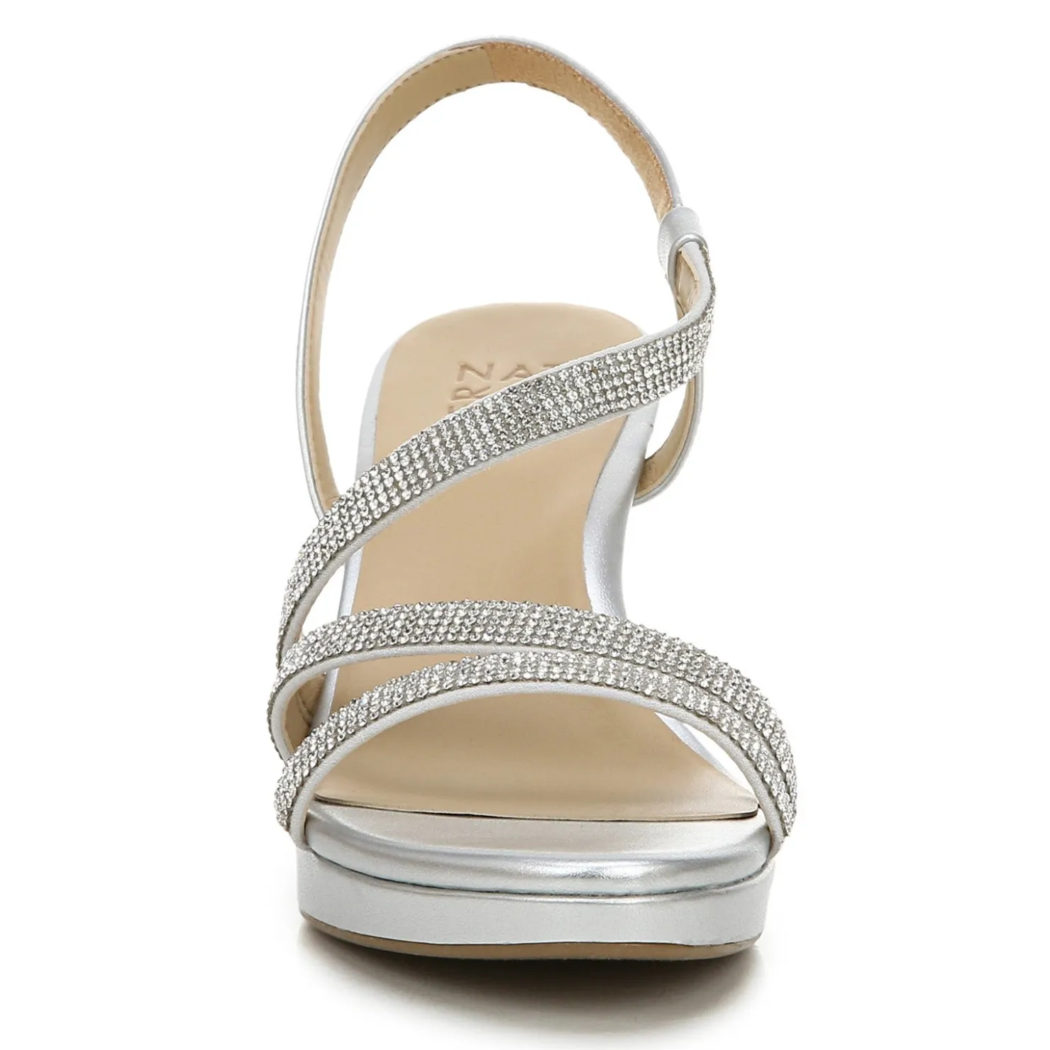 Heeled Sandals*Naturalizer Women's , Brenta Strappy Sandal Silver