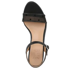 Heeled Sandals*Naturalizer Women's , Bristol Sandal Black Polka Dot Mesh