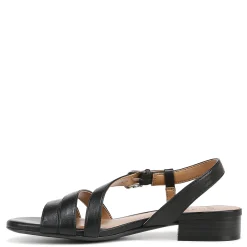 Heeled Sandals*Naturalizer Women's , Hilma Sandal Black Faux Leather