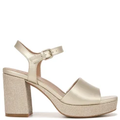 Heeled Sandals*Naturalizer Women's , Lilly Sandal Champagne Faux Leather