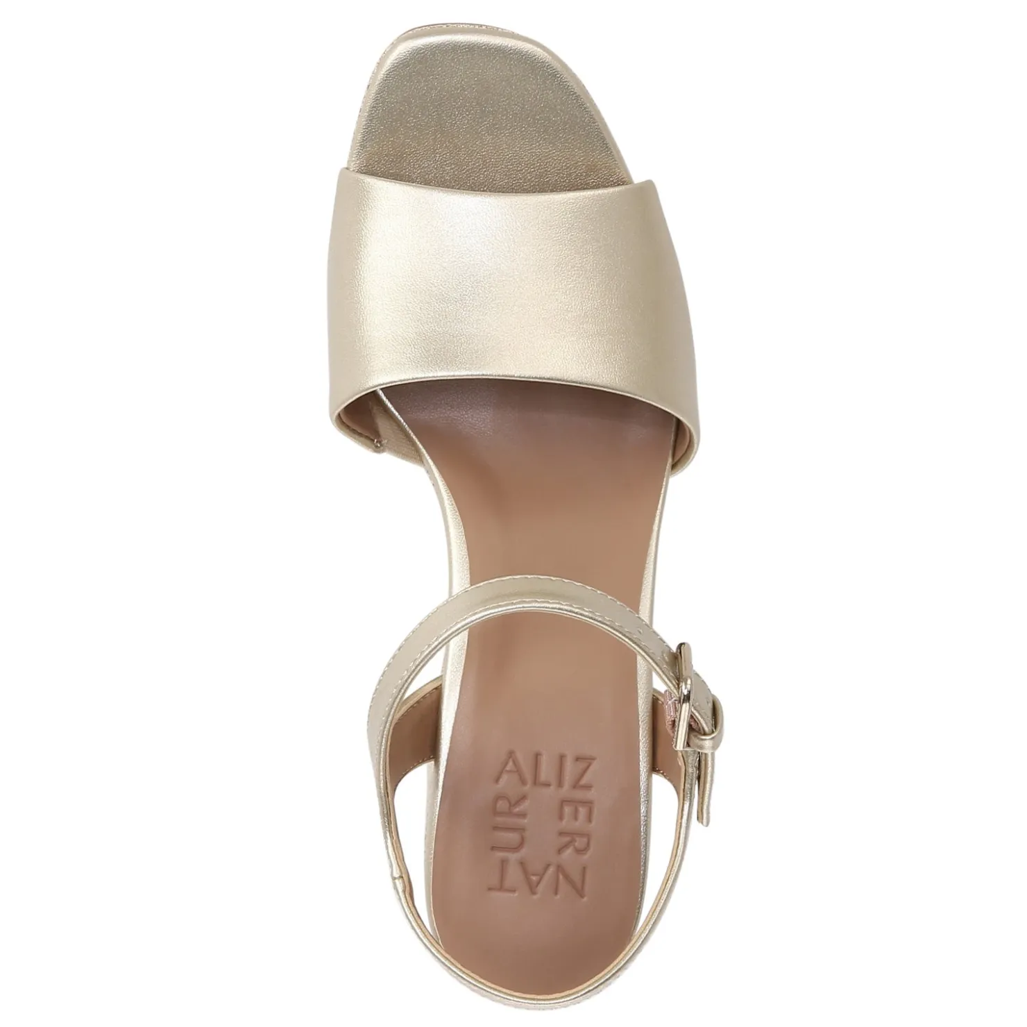 Heeled Sandals*Naturalizer Women's , Lilly Sandal Champagne Faux Leather