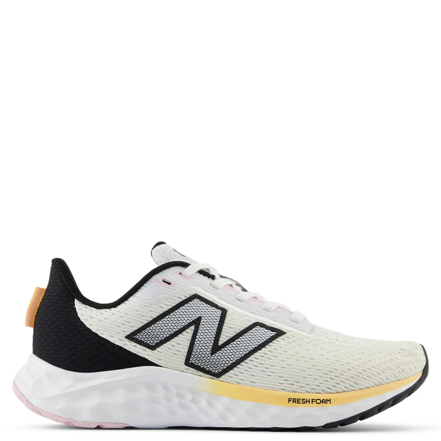 Running*New Balance Women's , Arishi Fresh Foam v4 Running Shoe White/Black/Peach Blossom