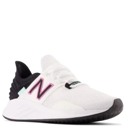 Running*New Balance Women's , Fresh Foam Roav Running Shoe White/Black/Surf Vibrant Pink