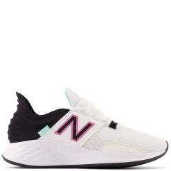 Running*New Balance Women's , Fresh Foam Roav Running Shoe White/Black/Surf Vibrant Pink