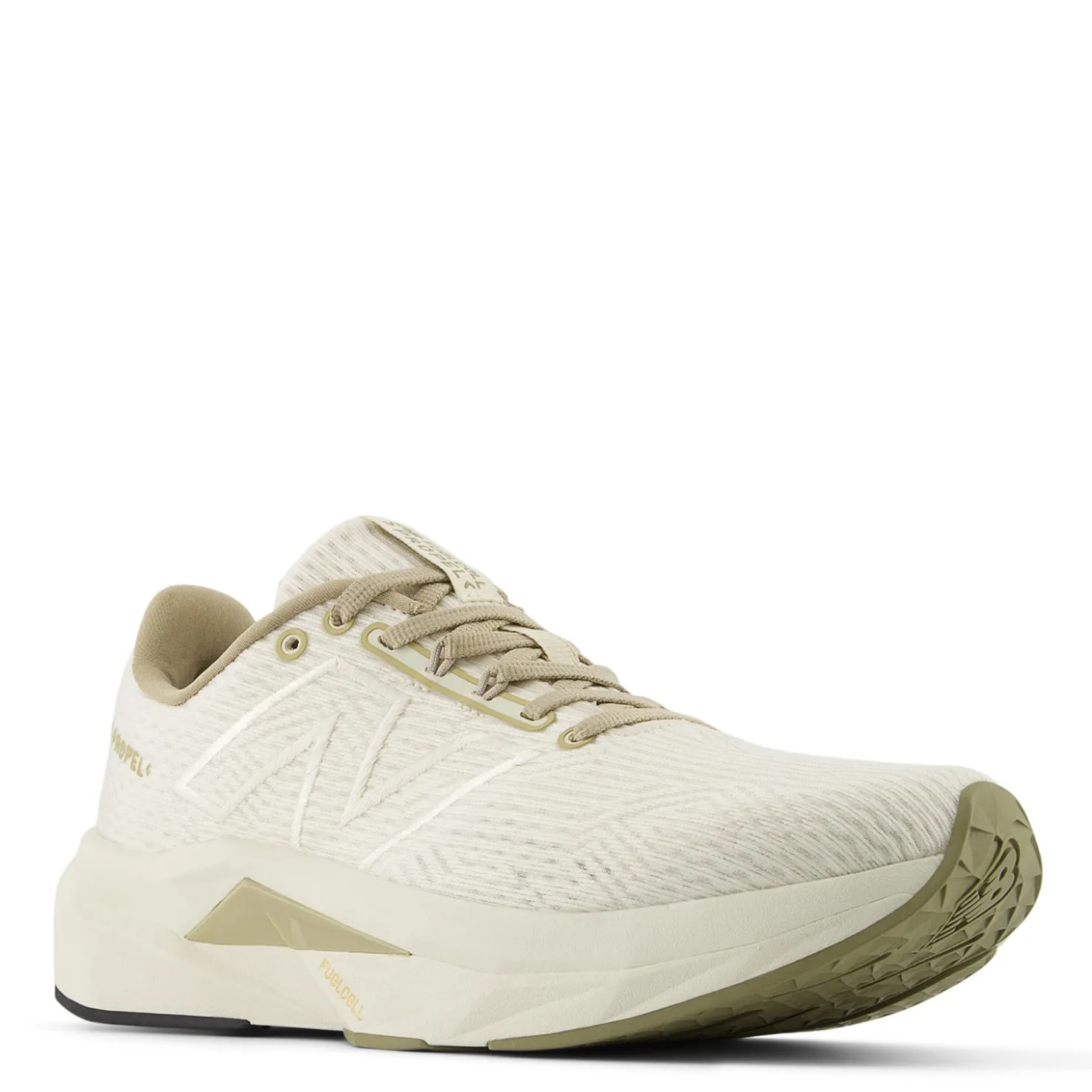 Running*New Balance Women's , FuelCell Propel v4 Running Shoe Linen/Gold Metallic/Light Mushroom
