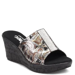 Wedges*Onex Women's , Danica Sandal Black Stretch