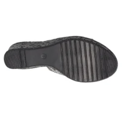 Wedges*Onex Women's , Danica Sandal Black Stretch