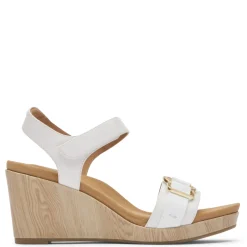 Wedges*Rockport Women's , Briah II Two Band Sandal White