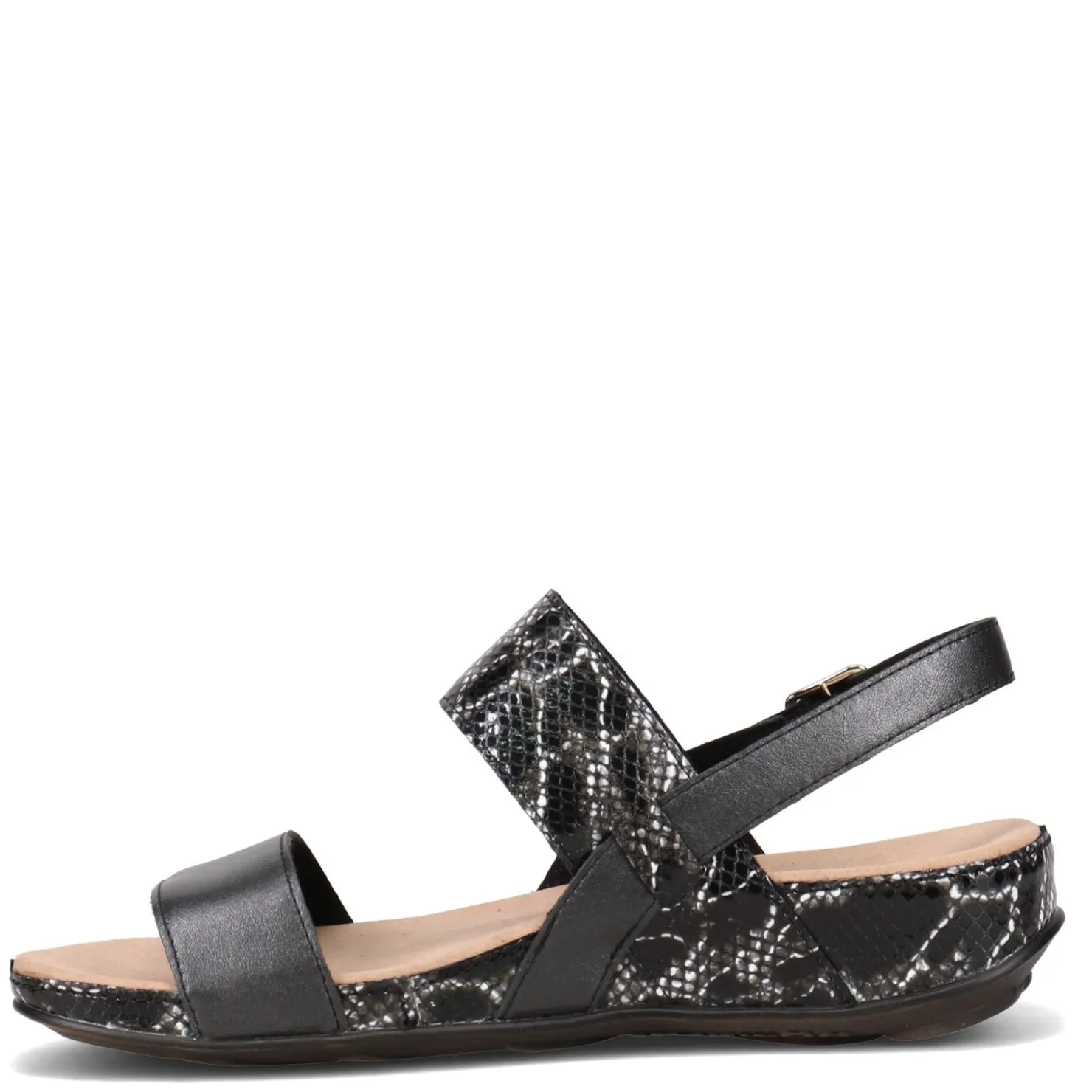 Footbed Sandals*Romika Women's , Fidschi 67 Sandal Black Snake Print