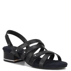 Footbed Sandals*Ros Hommerson Women's , Breeze Sandal Black Pebble Patent Leather