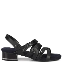 Footbed Sandals*Ros Hommerson Women's , Breeze Sandal Black Pebble Patent Leather
