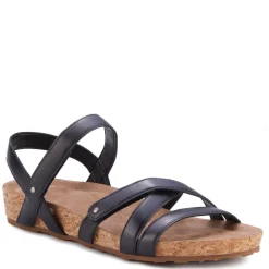 Footbed Sandals*Ros Hommerson Women's , Pool Sandal Black Leather