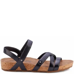 Footbed Sandals*Ros Hommerson Women's , Pool Sandal Black Leather